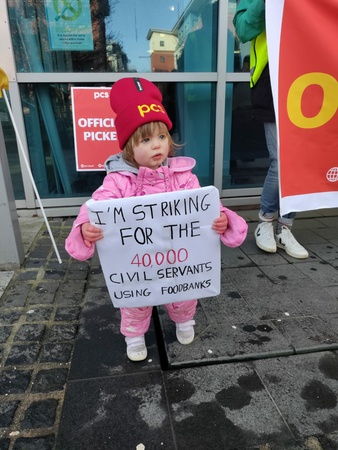 This girl has a powerful message to the government on the Home Office picket line at Vulcan House, Sheffield