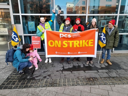 On the Home Office picket line at Vulcan House, Sheffield