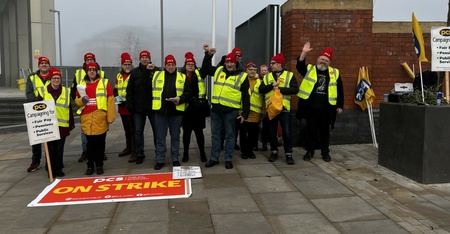 Image shows members sporting PCS beanie hats and high vis jackets