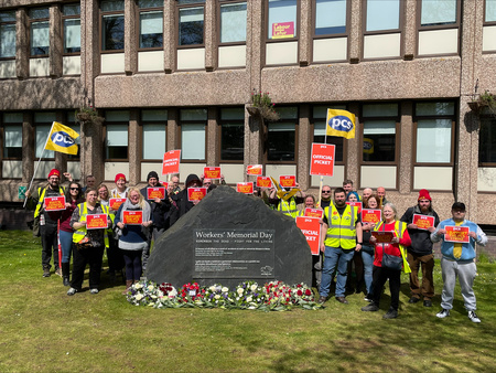 Workers' Memorial Day rally in Cardiff